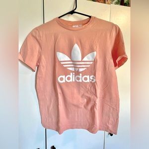 peach adidas originals tee women’s size large